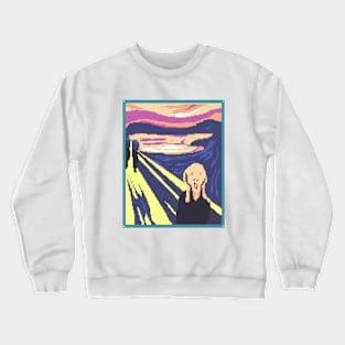 The Scream by Edvard Munch Pixelart Crewneck Sweatshirt